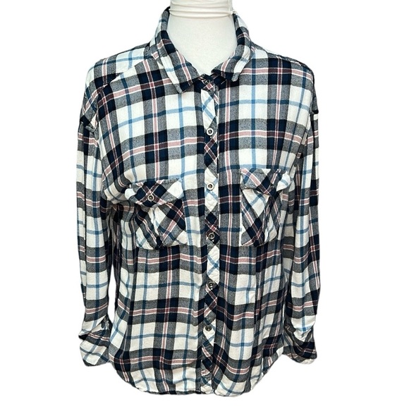 Rails Plaid Blouse Blue - Picture 1 of 5